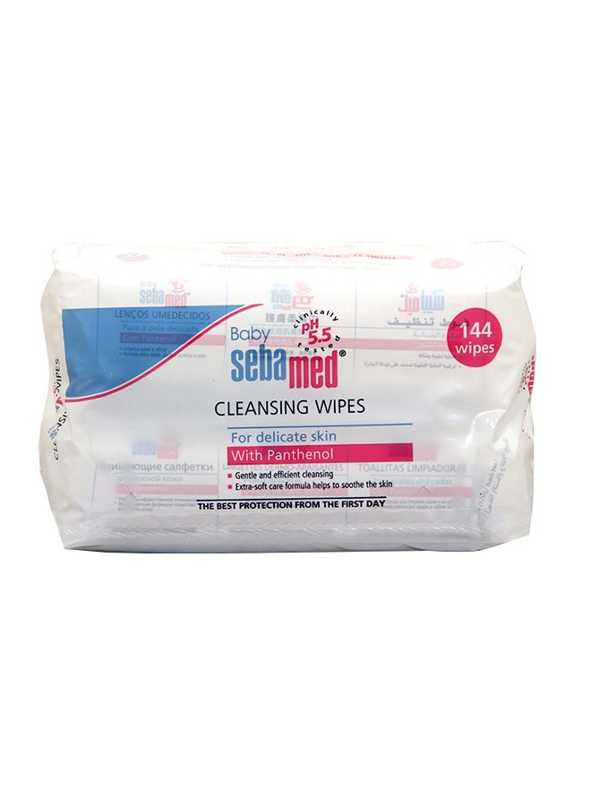 Sebamed - Pack Of 2 Cleansing Wet Baby Wipes, 144 Count - Image 1