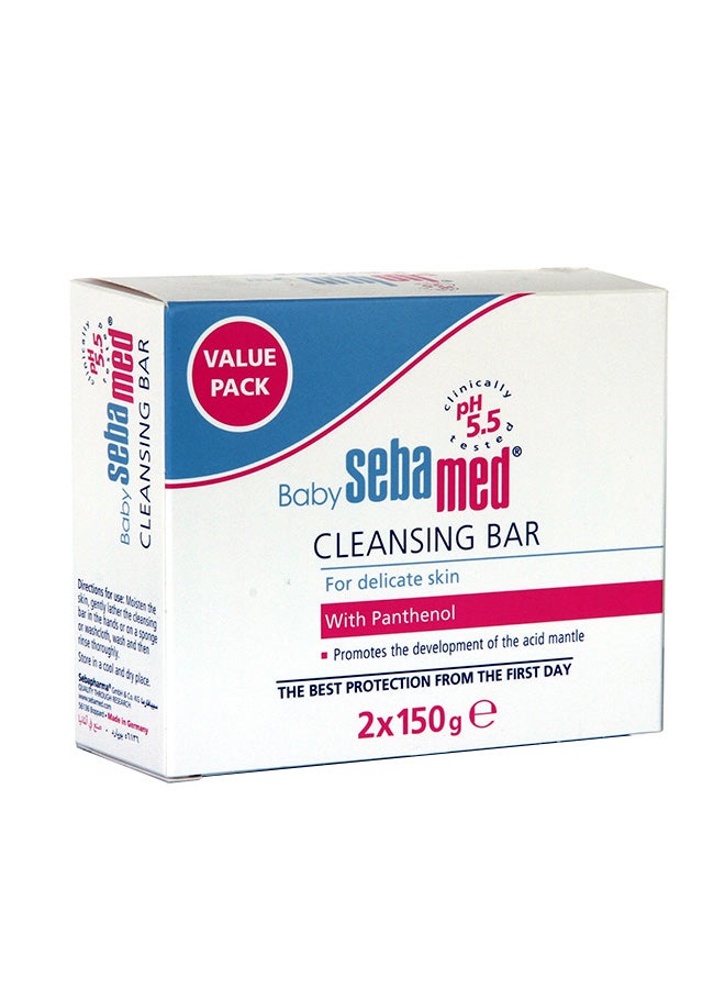 Sebamed Pack Of 2 Baby Cleansing Bar White 150grams - Image 1