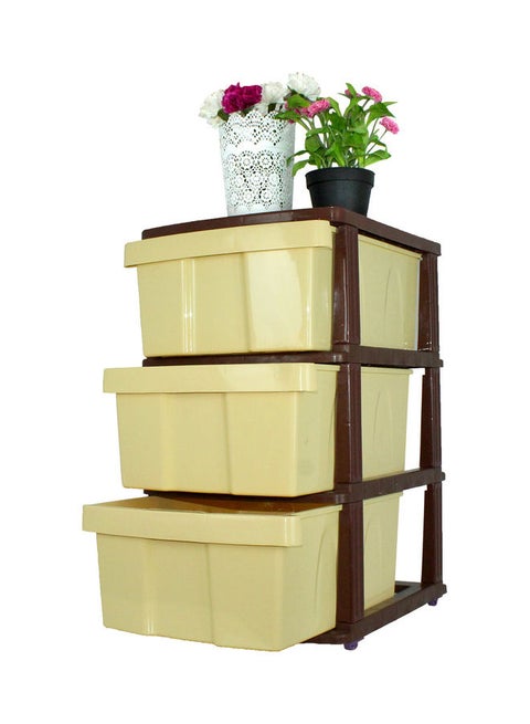 3-Drawer Storage Cabinet With Wheels Multicolour 50x70x40cm