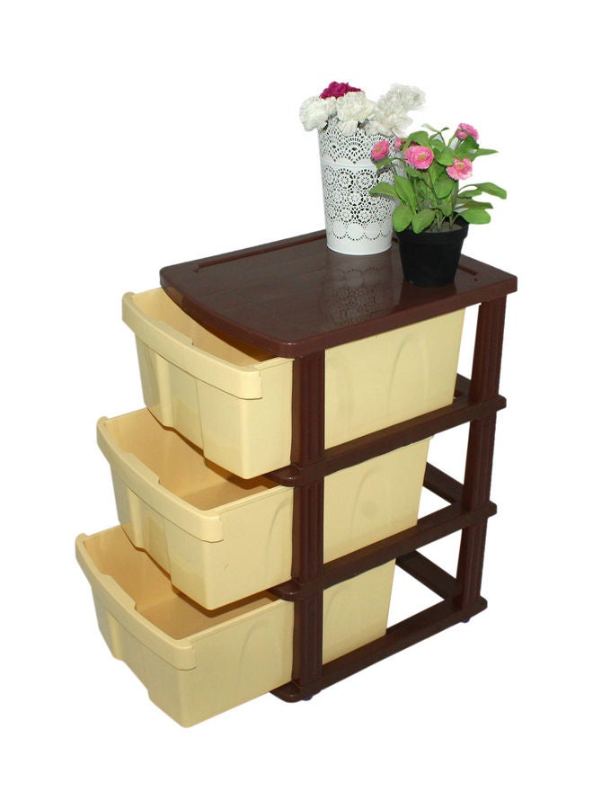 3-Drawer Storage Cabinet With Wheels Multicolour 50x70x40cm