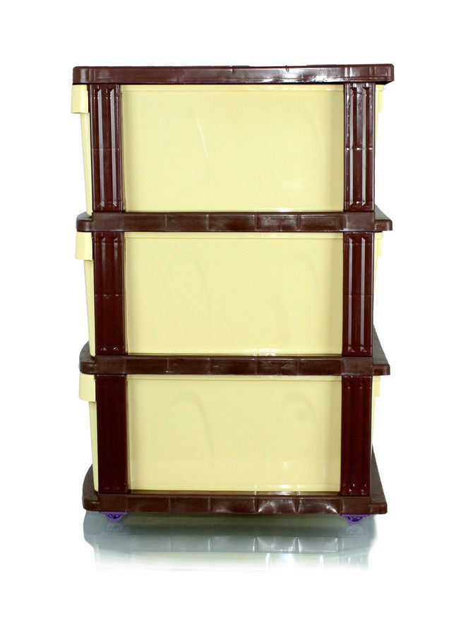 3-Drawer Storage Cabinet With Wheels Multicolour 50x70x40cm