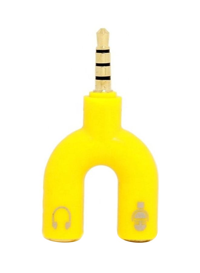 Marrkhor - Double Earphone Headphone Y Splitter Yellow - Image 1