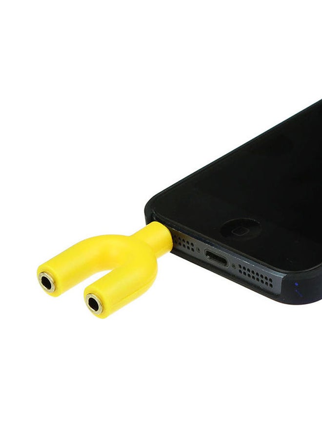 Marrkhor - Double Earphone Headphone Y Splitter Yellow - Image 1