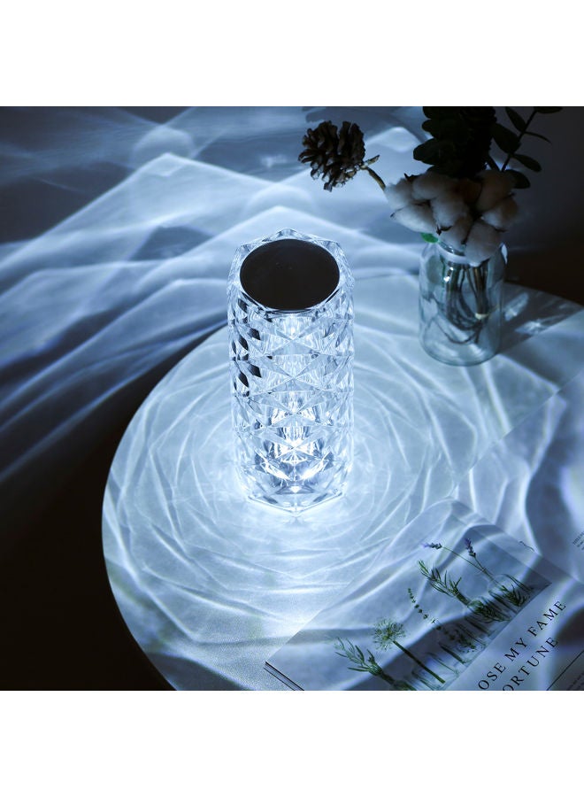 Crystal Acrylic Table Lamp with Remote White 25 x 12 x 12cm