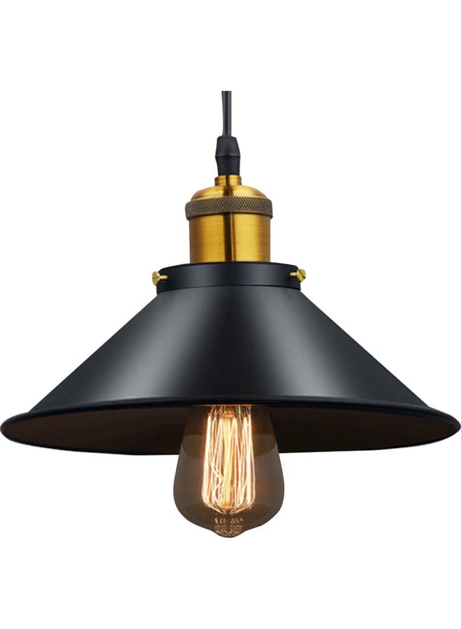 Retro Pendant Light Base Vintage Industrial Hanging Lamp Shade Black 27 x 15 x 27cm  - Image 2