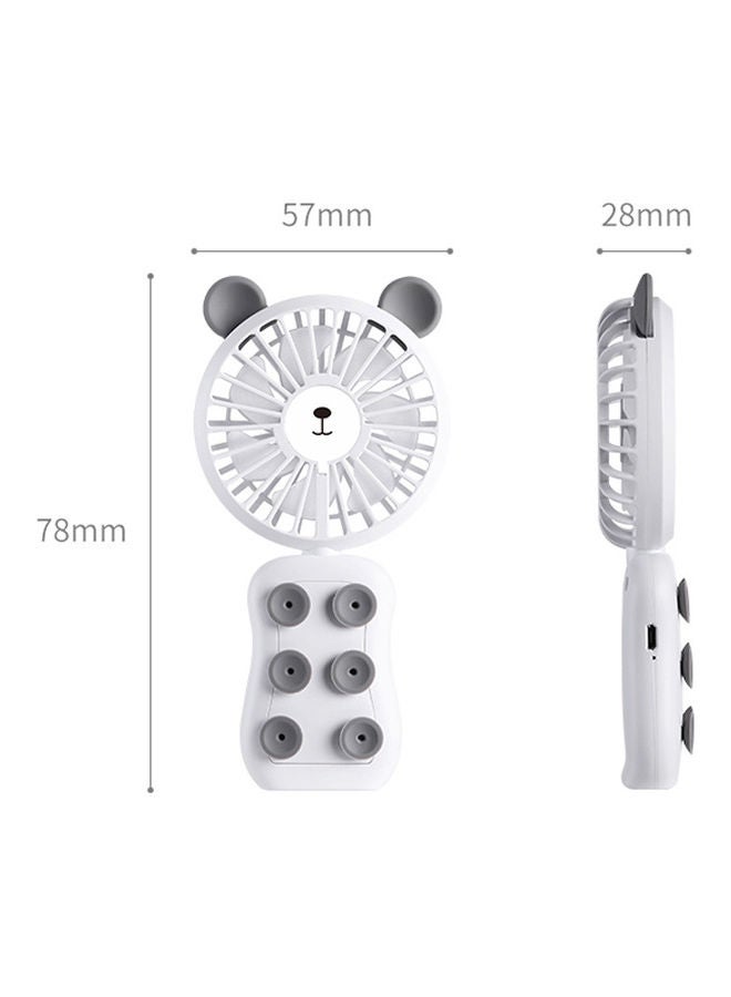 مروحة صغيرة محمولة قابلة للطي مزودة بمنفذ USB وإضاءة LED بتصميم رسومات كرتونية H24842W-2-LM أبيض/رمادي - Image 4