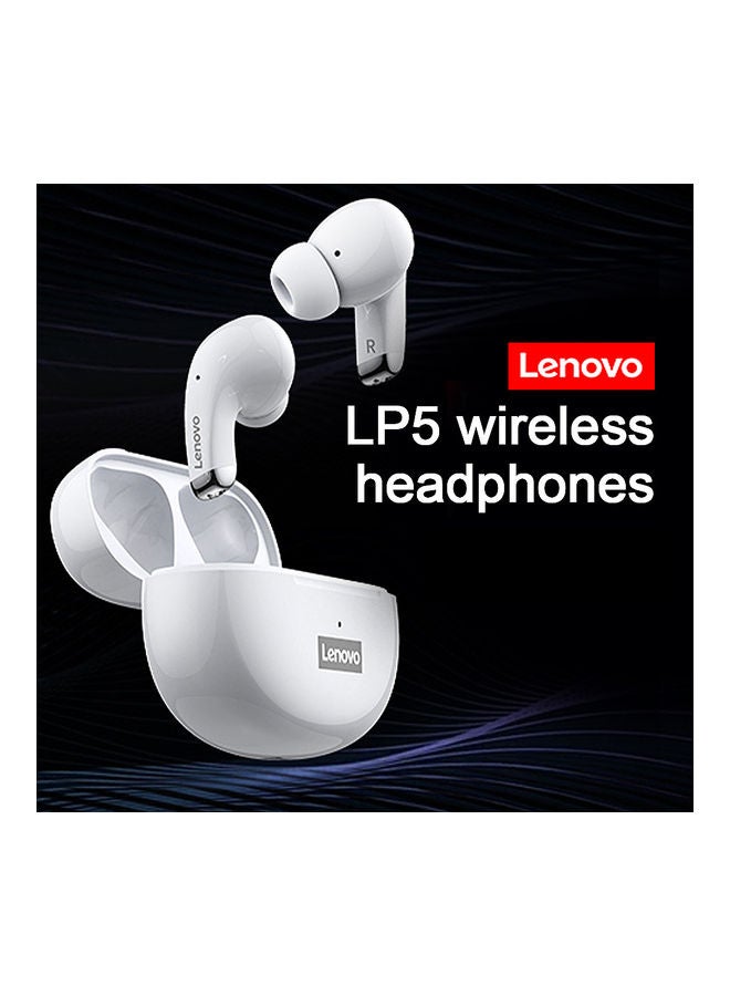 Lenovo LP5 Wireless BT5.0 s In-ear Sports Earbuds White  - Image 2