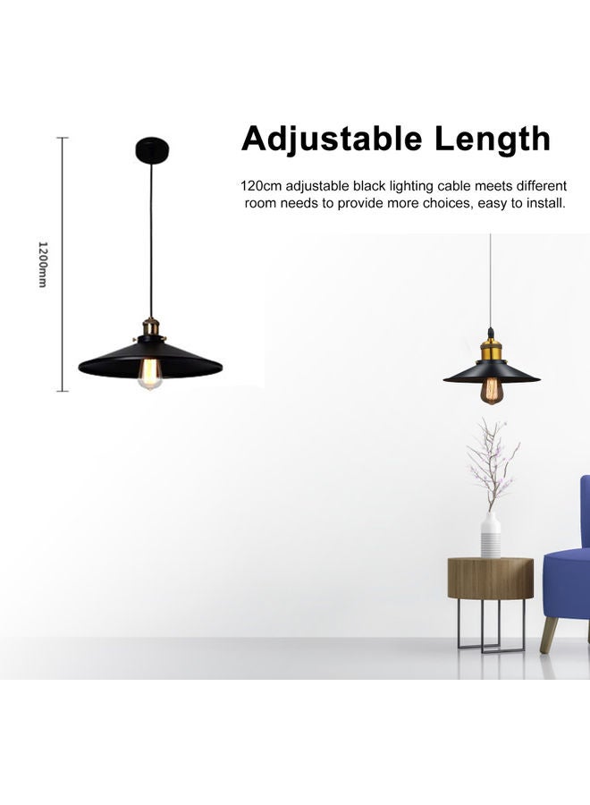 Base Hanging Lamp Retro Pendant Light Shade Black 23 x 15 x 23cm  - Image 4
