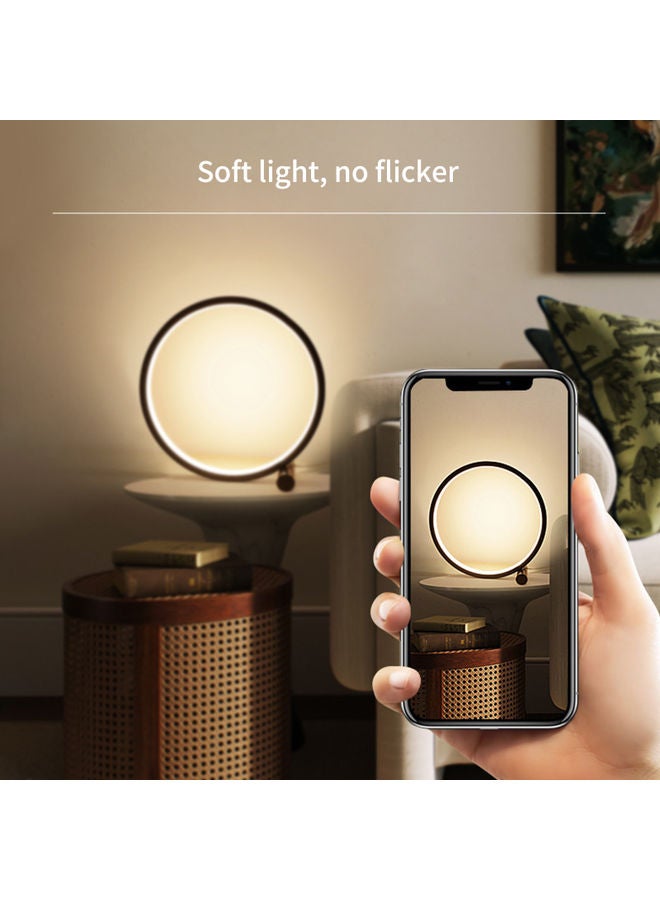 Generic - Round Shape LED Table Lamp with Touching Control 3 Level Brightness Black 25 X 8cm - Image 1