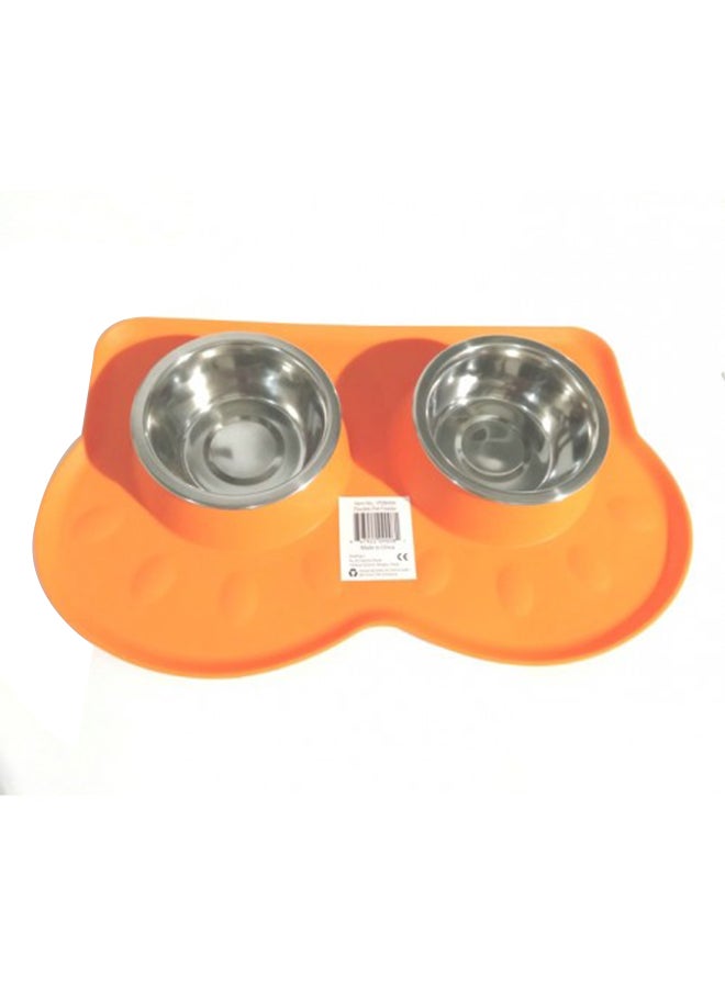 باو بالز وعاء تغذية مزدوج من الستانلس ستيل مع بساط سيليكون متنوع - Image 1