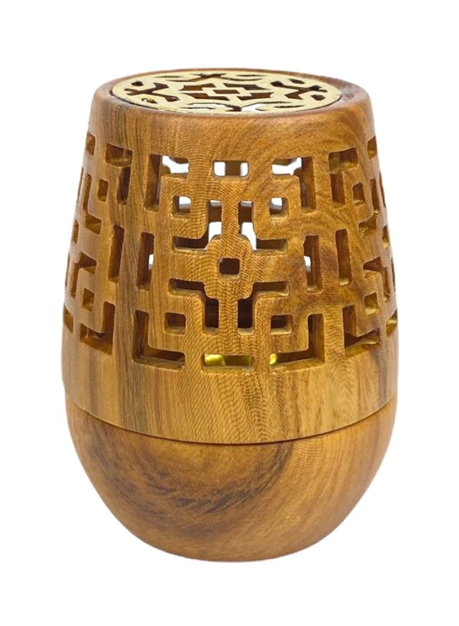 Incense Burner Charcoal Bakhoor Brown/Gold 10cm  - Image 1