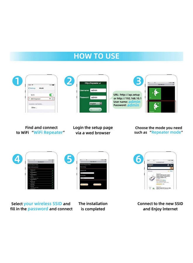 معزز إشارة الواي فاي أسود 11.20 x 6.50 x 11.20سم - Image 2