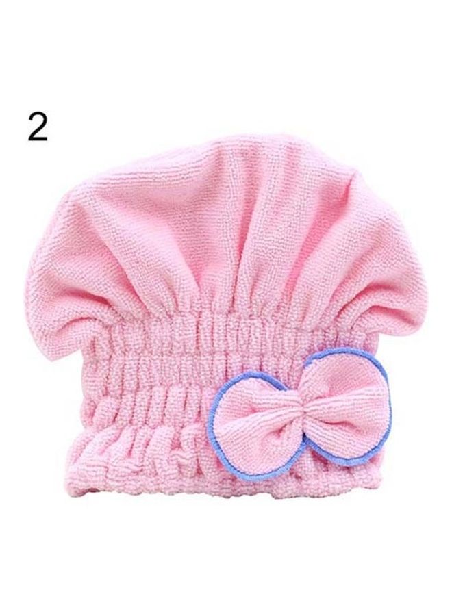 Cute Bowknot Dry Hair Hat Spa Towel Pink 16x13x4.8cm - Image 1