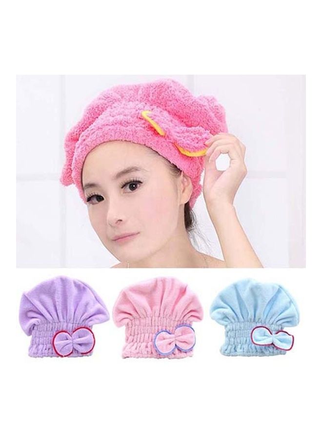 Cute Bowknot Dry Hair Hat Spa Towel Pink 16x13x4.8cm - Image 4