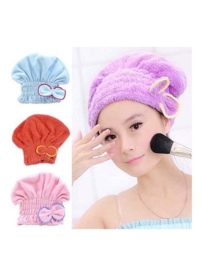 Cute Bowknot Dry Hair Hat Spa Towel Pink 16x13x4.8cm - Image 5