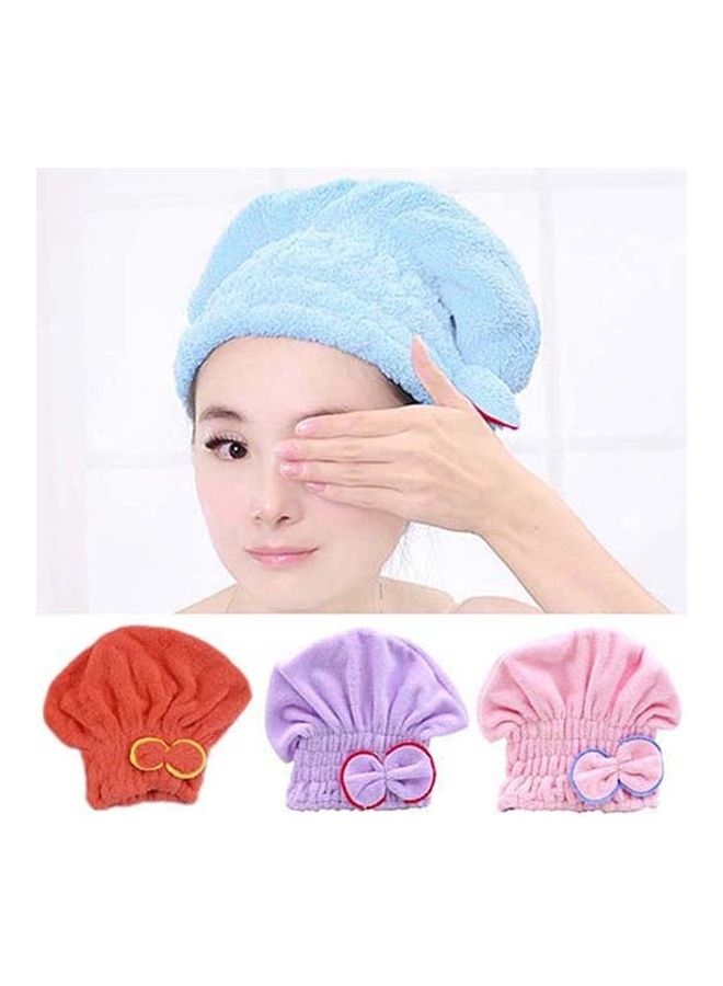 Cute Bowknot Dry Hair Hat Spa Towel Pink 16x13x4.8cm - Image 3
