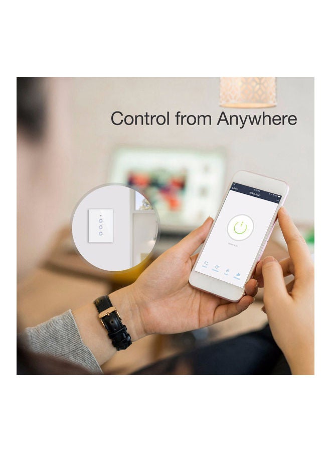 2-Way Wi-Fi Voice Control Smart Switch Black 9.50*8.00*9.50cm