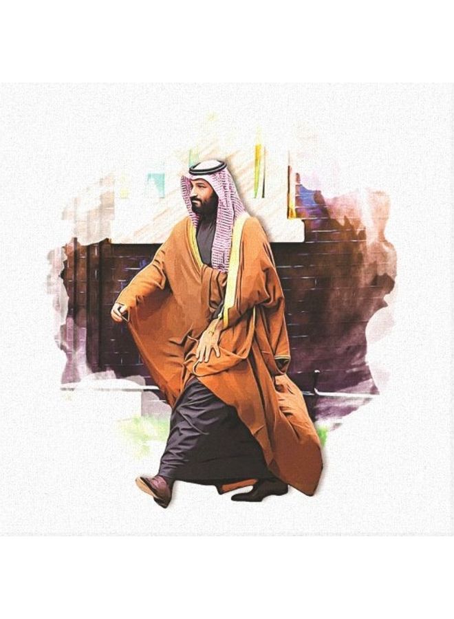 Saudi Arabia Prince Mohammad Bin Salman Al Saud Printed Wall Art Multicolour 30x30cm - Image 1