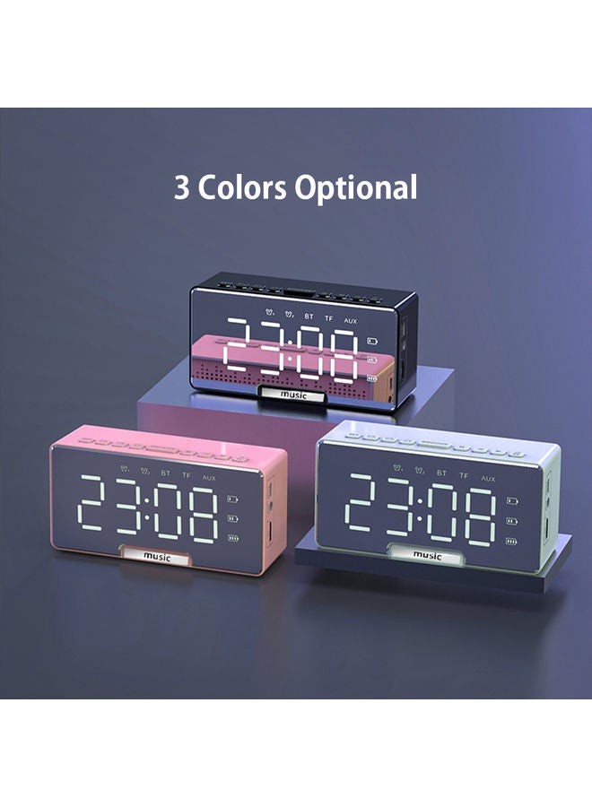 Multi-Functional Rechargeable Digital Mirror Surface Alarm Clock & BT Speaker with LCD Screen White 2.4 X 4.9 X 1.6cm - Image 5