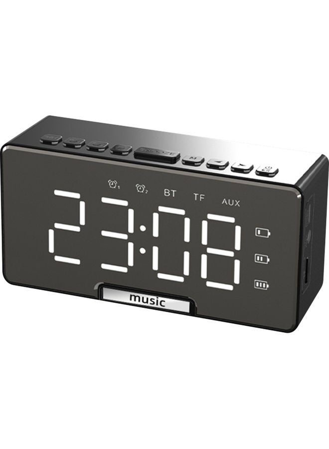 Multi-Functional Rechargeable Digital Mirror Surface Alarm Clock & BT Speaker with LCD Screen Black 2.4 X 4.9 X 1.6cm - Image 1