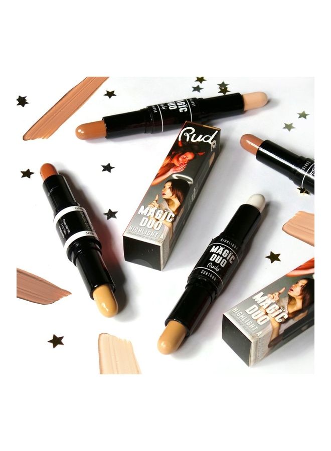 Rude Magic Duo Highlight and Contour Brown  - Image 3