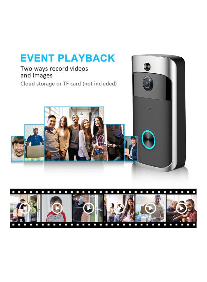 Wireless 720P Visual Real Time Intercom Wi-Fi Video Doorbell Black 18.80 x 4.50 x 10.50cm - Image 2