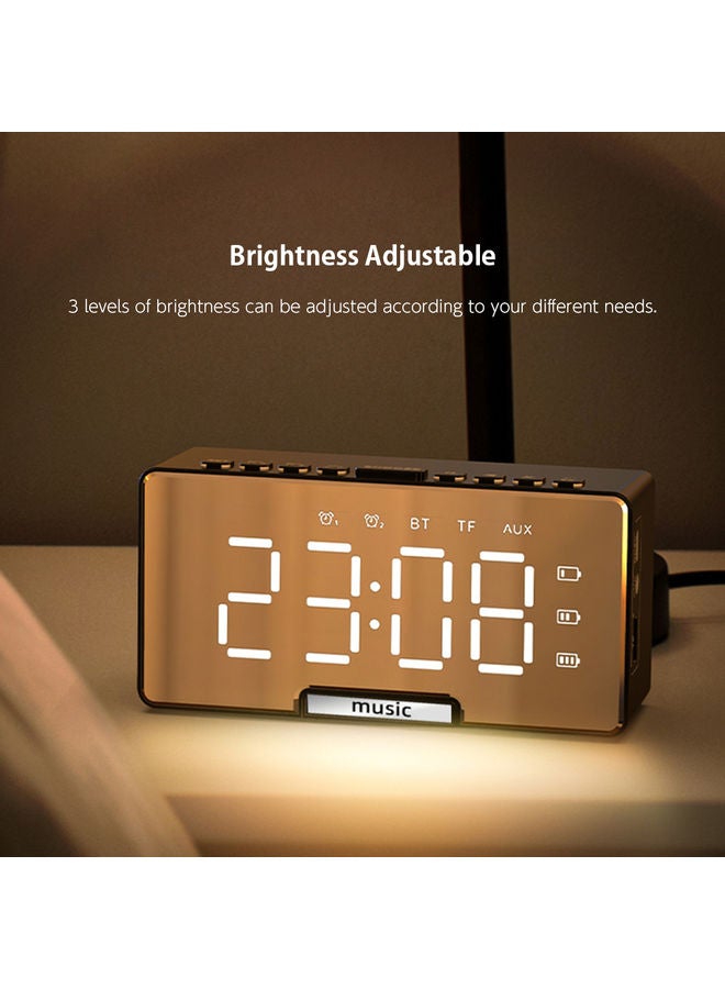 Multi-Functional Rechargeable Digital Mirror Surface Alarm Clock & BT Speaker with LCD Screen Pink 2.4 X 4.9 X 1.6cm - Image 5