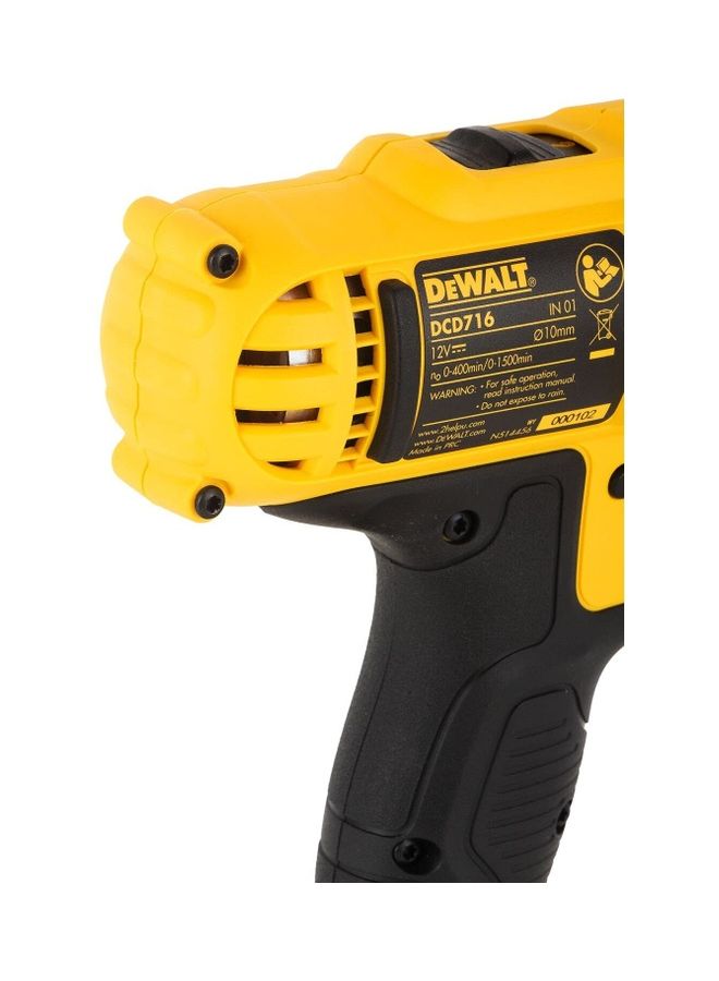 DEWALT - Cordless Hammer Drill, 10.8V, 10mm, 2 x 2 Ah Li-Ion Batteries + 109 Pieces Mixed Accessories Drilling & Driving Set DCD716D2EBIT-B5 Yellow/Black - Image 1