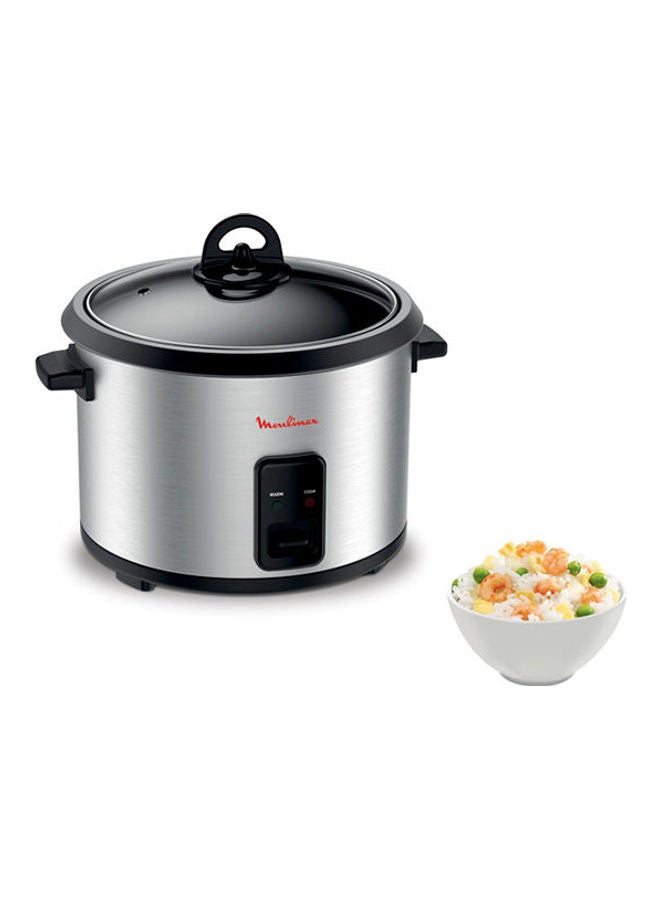 Moulinex Easy Cook Rice Cooker With Steam Basket  - 1.8 L 700.0 W MK123D10 Silver / Black - Image 2