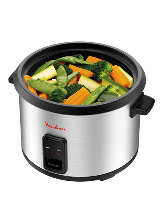 Moulinex Easy Cook Rice Cooker With Steam Basket  - 1.8 L 700.0 W MK123D10 Silver / Black - Image 3