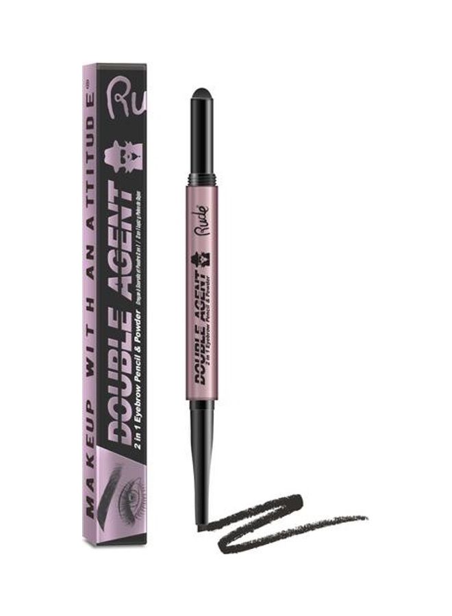 Rude - Double Agent 2 In 1 Eyebrow Pencil and Powder Black Brown - Image 1