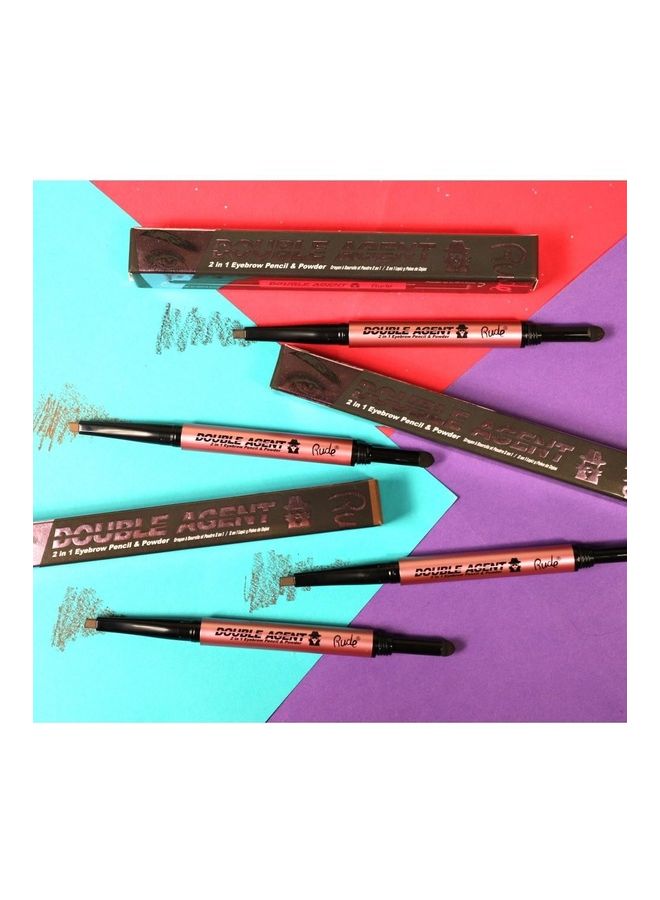Rude - Double Agent 2 In 1 Eyebrow Pencil and Powder Black Brown - Image 1
