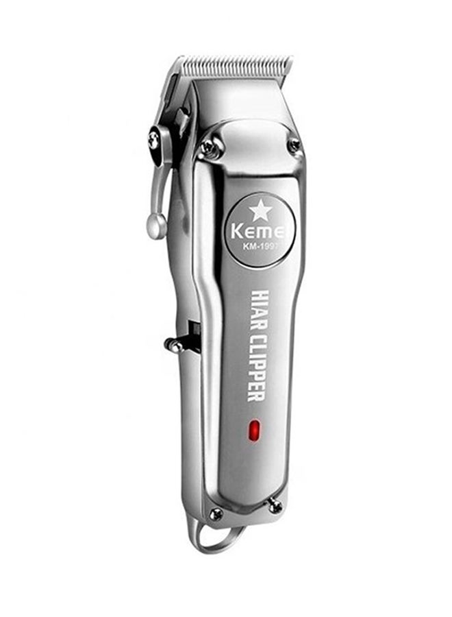 Kemei Metal Professional Cordless Clipper Silver 20cm - Image 1