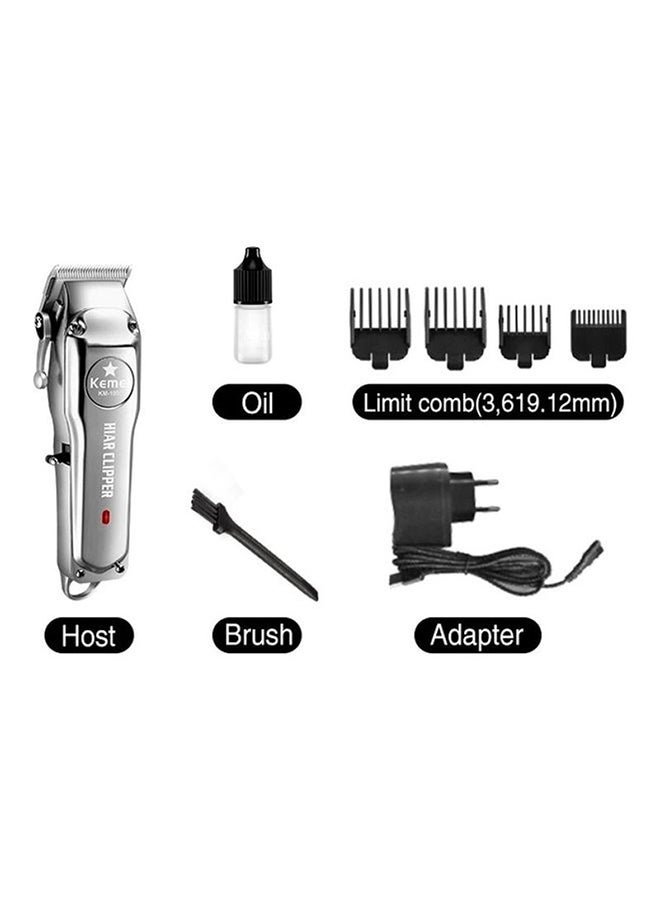 Kemei Metal Professional Cordless Clipper Silver 20cm - Image 3