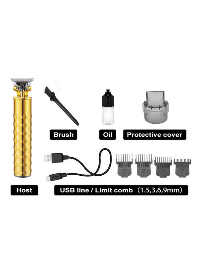 كيمي ماكينة قص الشعر الكهربائية قابلة للشحن بهيكل مصنوع من خليط من معدن الألومنيوم ذهبي/فضي - Image 3