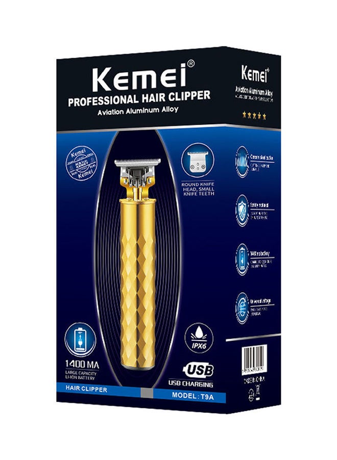 كيمي ماكينة قص الشعر الكهربائية قابلة للشحن بهيكل مصنوع من خليط من معدن الألومنيوم ذهبي/فضي - Image 2