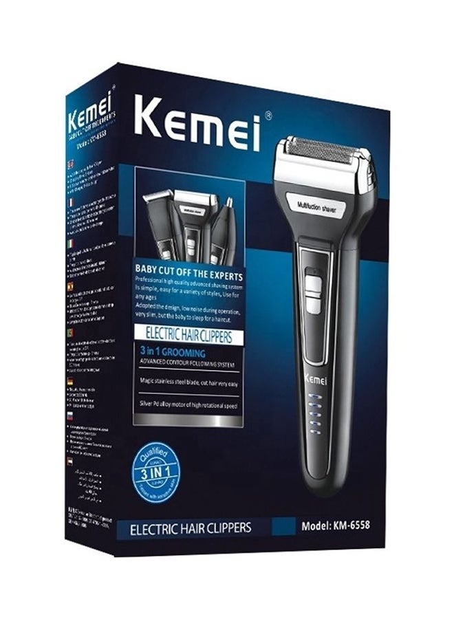 Kemei Rechargeable 3-In-1 Grooming Electric Hair Clipper Black 16cm - Image 2