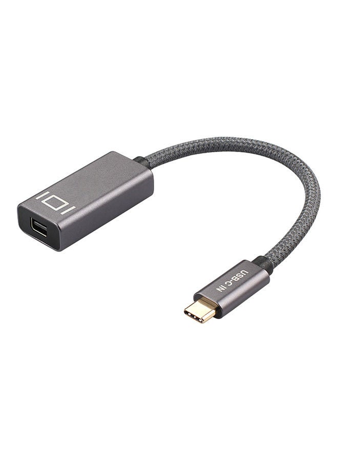 USB3.1 Type-C Male to Mini DP Female Cable Grey - Image 1