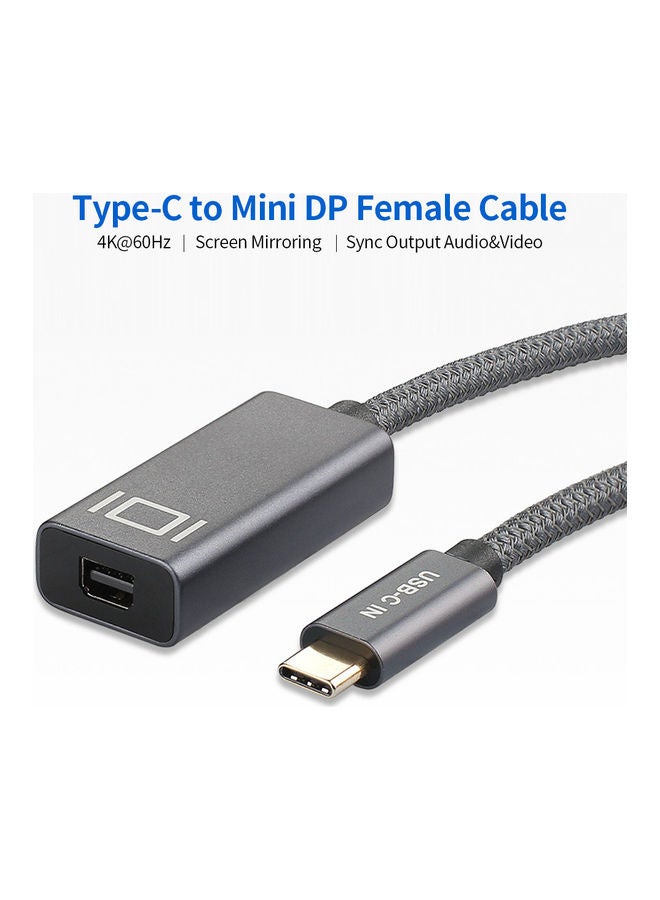 USB3.1 Type-C Male to Mini DP Female Cable Grey - Image 5