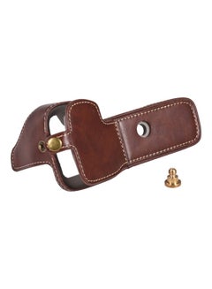 Generic Premium PU Leather Camera Half Case Brown  - Image 4