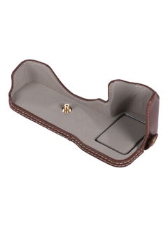 Generic Premium PU Leather Camera Half Case Brown  - Image 3
