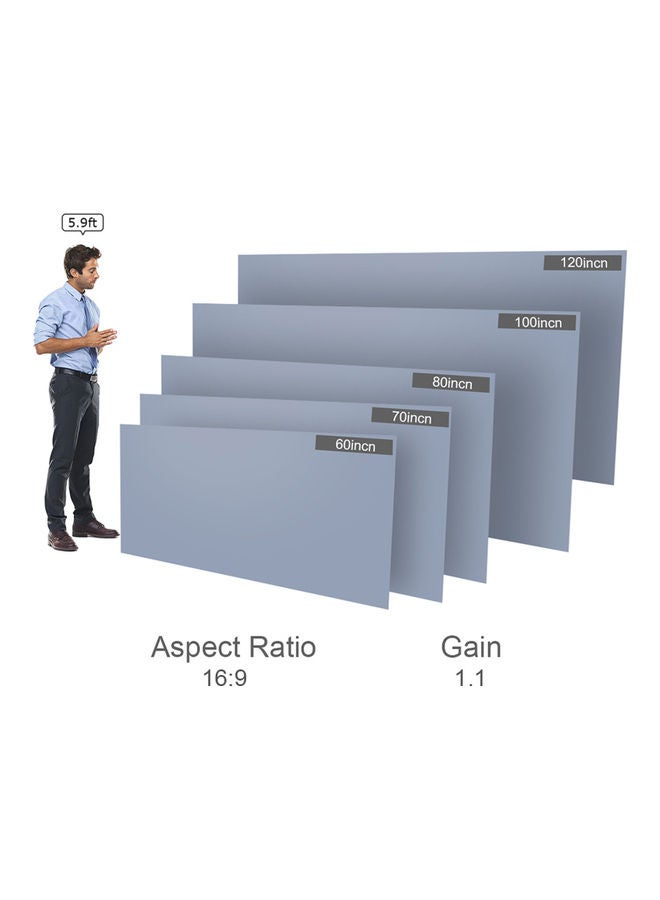 100-Inch Portable Projector Screen V7735-100-V Grey  - Image 4