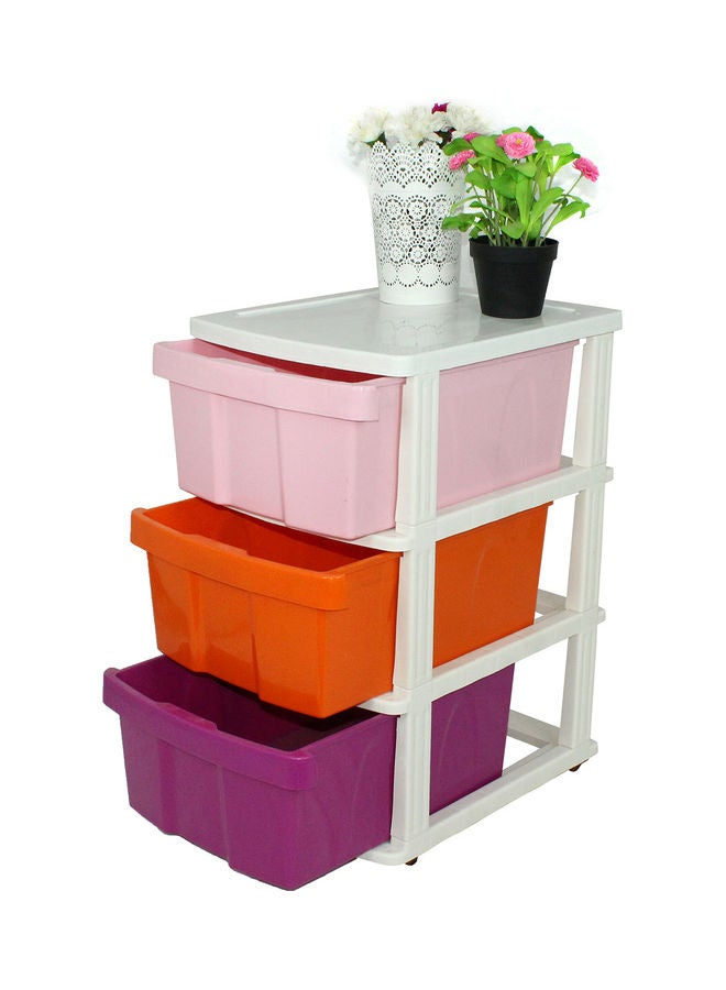Faller - 3-Drawer Storage Cabinet With Wheels Multicolour 50x70x40cm - Image 1