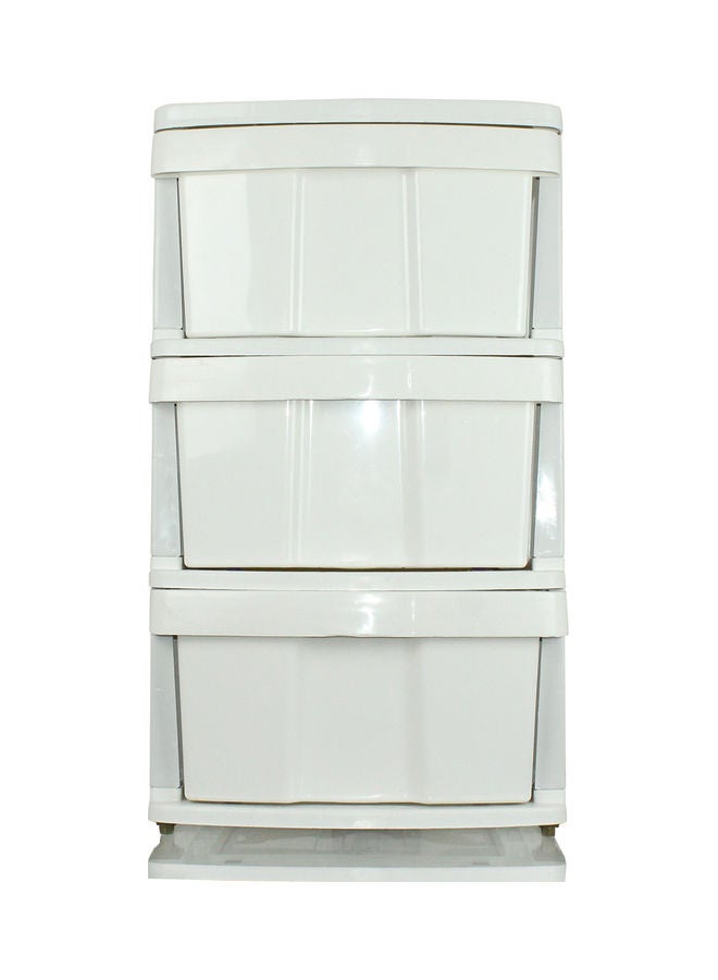Faller 3-Drawer Storage Cabinet With Wheels White 50x70x40cm - Image 2