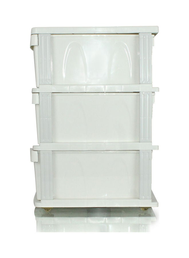 Faller 3-Drawer Storage Cabinet With Wheels White 50x70x40cm - Image 3