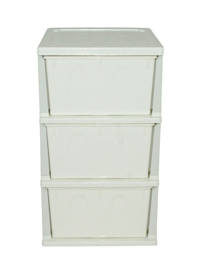Faller 3-Drawer Storage Cabinet With Wheels White 50x70x40cm - Image 4