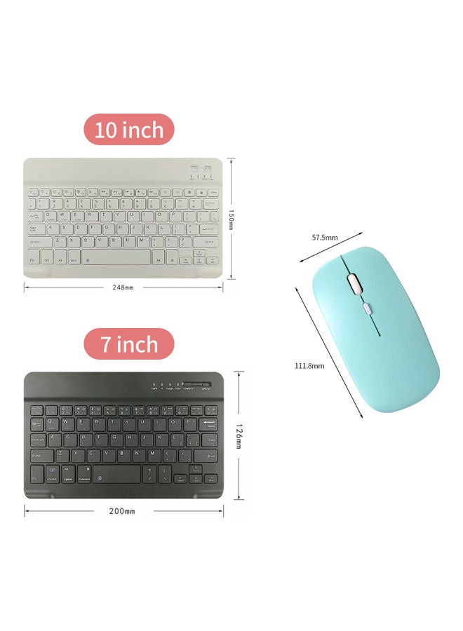 Tablet Wireless Keyboard and Mouse Combo Ultra-slim Design Green - Image 2