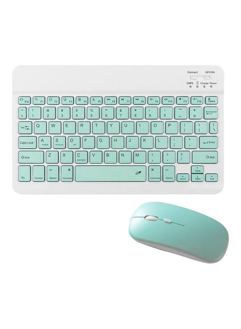 Tablet Wireless Keyboard and Mouse Combo Ultra-slim Design Green
