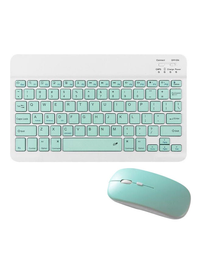 Generic Tablet Wireless Keyboard and Mouse Combo Ultra-slim Design Green  - Image 1