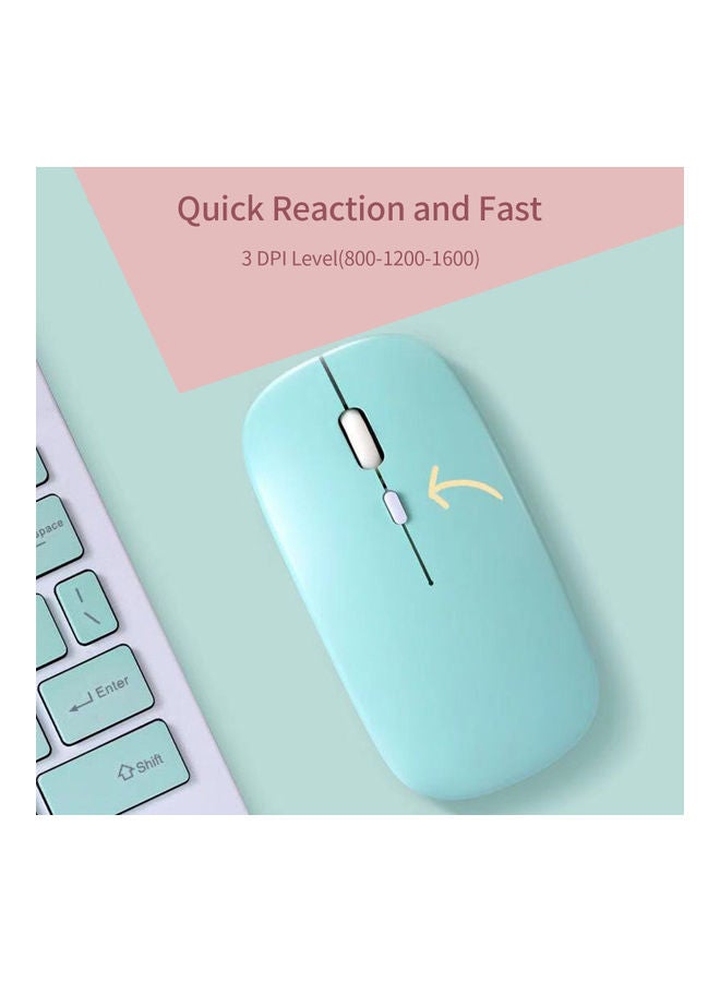 Generic Tablet Wireless Keyboard and Mouse Combo Ultra-slim Design Green  - Image 2